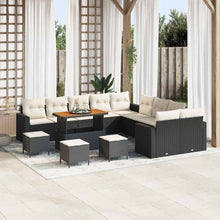 Tuinbankenset 14 pcs Zwart poly rattan