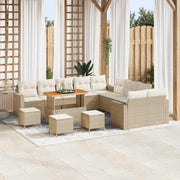 Tuinbankenset poly rattan beige 13 personen