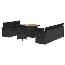 Tuin Sofa Set 10 pcs Zwart poly rattan