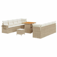 Tuin Sofa Set met opslag 11 pcs Beige Poly riet