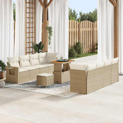 Tuin Sofa Set met kussen 11 pcs Beige Poly riet