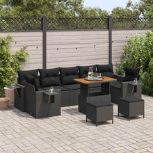 Tuin Sofa Set 10 pcs Zwart poly rattan