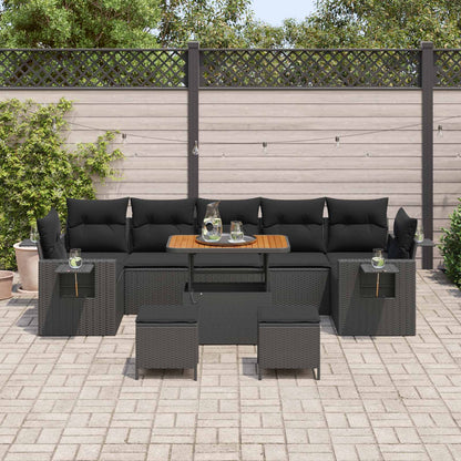 Tuin Sofa Set 10 pcs Zwart poly rattan
