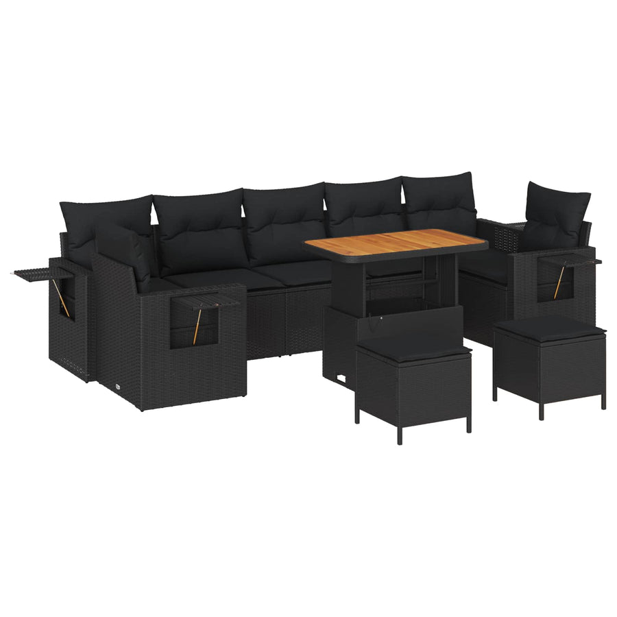 Tuin Sofa Set 10 pcs Zwart poly rattan