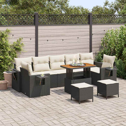 Tuin Sofa Set 10 pcs Zwart poly rattan