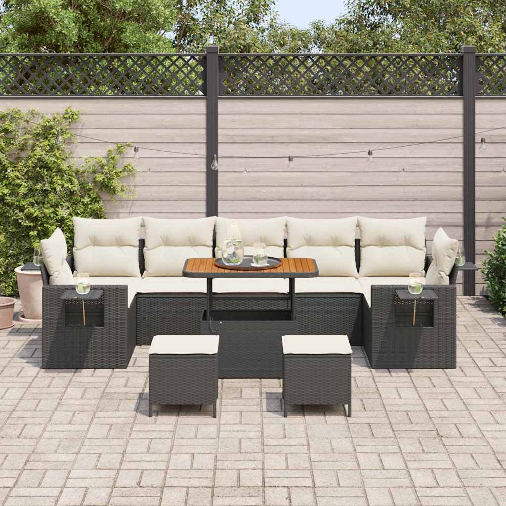 Tuin Sofa Set 10 pcs Zwart poly rattan