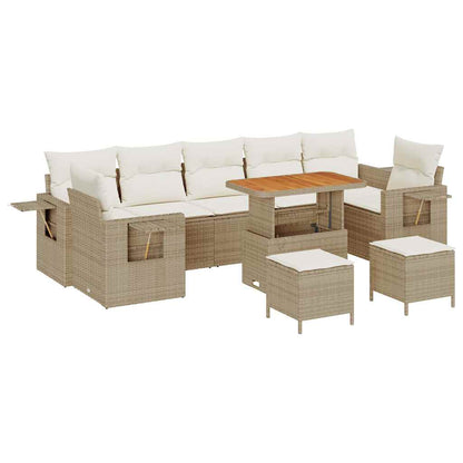 Tuin Sofa Set 10 pcs Beige poly rattan