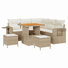 Tuin Sofa Set met kussen 8 pcs Beige poly rattan