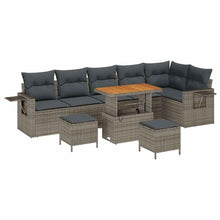 Tuinbankenset 9 pcs Grijs poly rattan