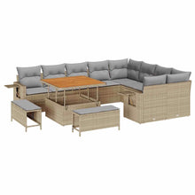 Tuinbankenset 12 pcs Beige poly rattan