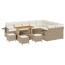 Tuinbankenset 13 pcs Beige poly rattan
