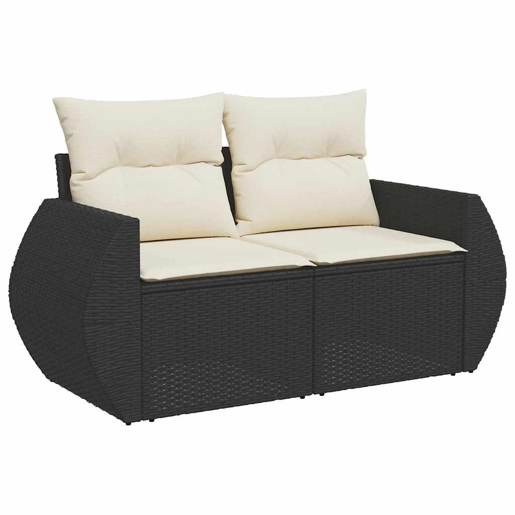 Tuinbankenset 10 pcs Zwart poly rattan