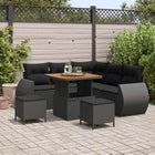 Tuinbankenset poly rattan zwart