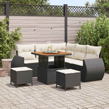 Tuinbankenset 8 pcs Zwart poly rattan