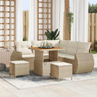 Tuinbankenset 8 pcs Beige poly rattan