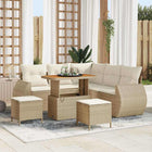 Tuinbankenset 8 pcs Beige poly rattan