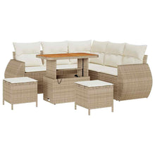 Tuinbankenset 8 pcs Beige poly rattan