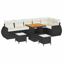 Tuinbankenset 9 pcs Zwart poly rattan