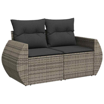 Tuinbankenset 9 pcs Grijs poly rattan