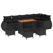 Tuinbankenset 10 pcs Zwart poly rattan