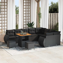Tuinbankenset 12 pcs Zwart poly rattan