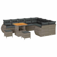 Tuinbankenset 12 pcs Grijs poly rattan