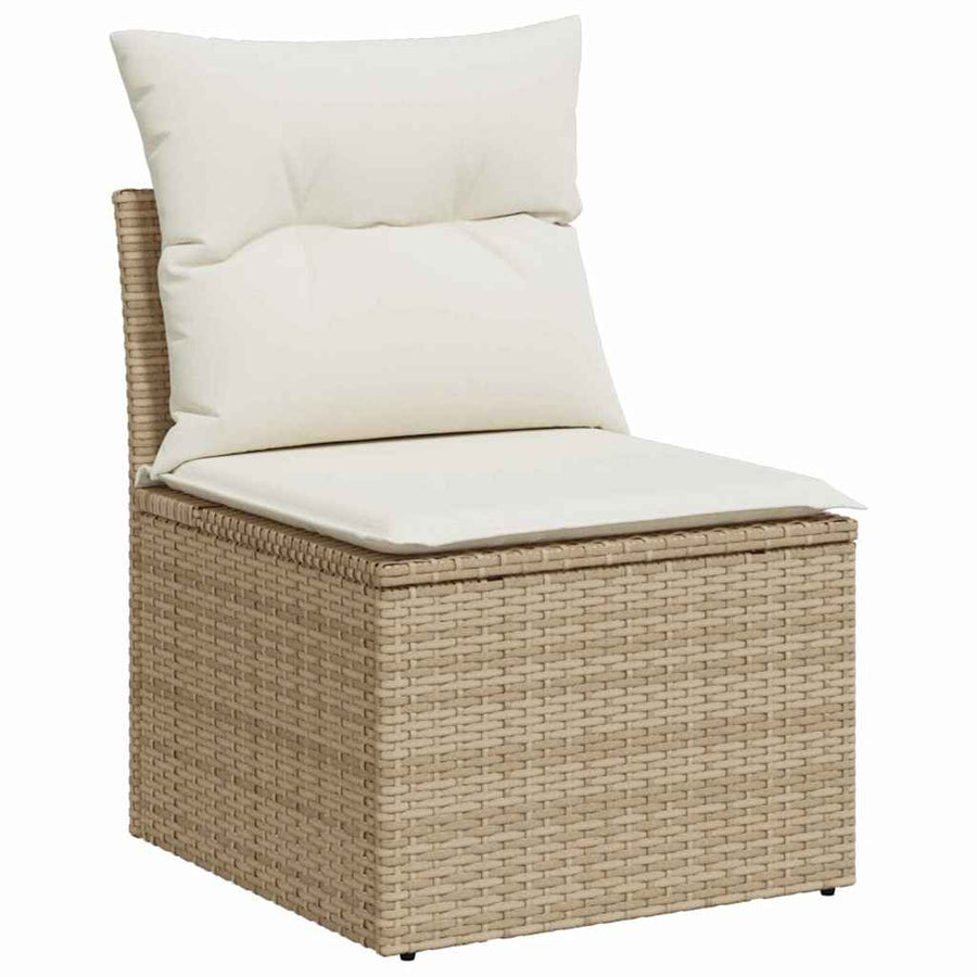 Tuinbankenset 12 pcs Beige poly rattan