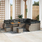 Tuinbankenset poly rattan grijs 12-delig
