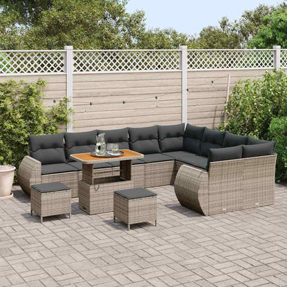 Tuinbankenset 12 pcs Grijs poly rattan