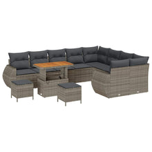 Tuinbankenset 12 pcs Grijs poly rattan