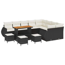 Tuinbankenset 13 pcs Zwart poly rattan