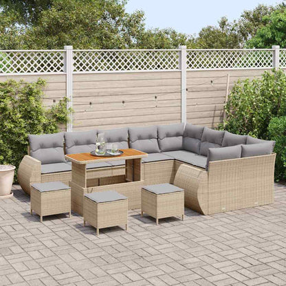 Tuinbankenset 13 pcs Beige poly rattan