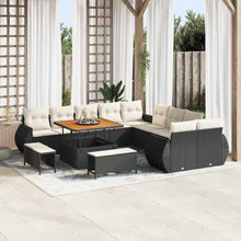 Tuinbankenset 13 pcs Zwart poly rattan