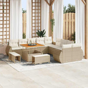 Tuinbankenset poly rattan beige 13-delig