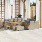 Tuinbankenset poly rattan beige 13-delig