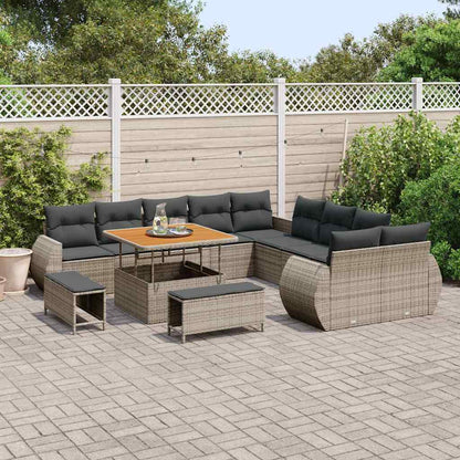Tuinbankenset 13 pcs Grijs poly rattan