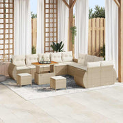 Tuinbankenset poly rattan beige 13-delig