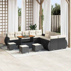 Tuinbankenset poly rattan 13 personen zwart
