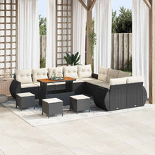 Tuinbankenset 14 pcs Zwart poly rattan