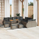 Tuinset poly rattan grijs 14-delig