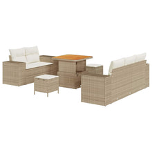 Tuinbankenset 8 pcs Beige poly rattan