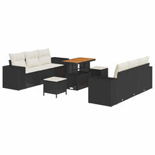 Tuin Sofa Set met opslag 9 pcs Zwart Poly riet