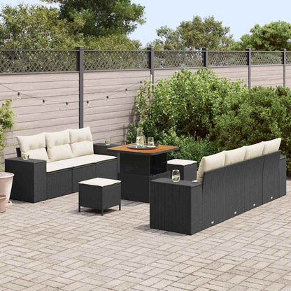 Tuin Sofa Set 10 pcs Zwart poly rattan