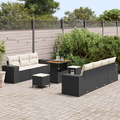 Tuin Sofa Set 10 pcs Zwart poly rattan