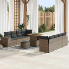 Tuinset poly rattan 11-delig grijs