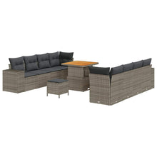 Tuin Sofa Set met kussen 11 pcs Grijs poly rattan