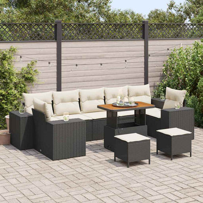 Tuin Sofa Set 10 pcs Zwart poly rattan