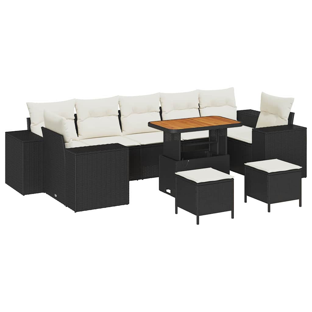 Tuin Sofa Set 10 pcs Zwart poly rattan