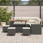 Tuin loungeset 9-delig poly rattan zwart