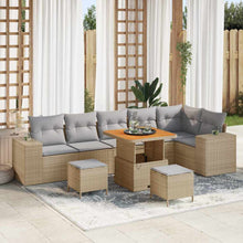 Tuin Sofa Set met kussen 9 pcs Beige poly rattan